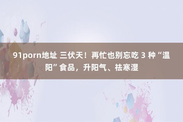 91porn地址 三伏天！再忙也别忘吃 3 种“温阳”食品，升阳气、祛寒湿