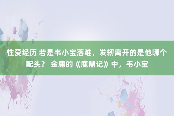 性爱经历 若是韦小宝落难，发轫离开的是他哪个配头？ 金庸的《鹿鼎记》中，韦小宝