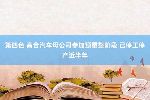 第四色 高合汽车母公司参加预重整阶段 已停工停产近半年