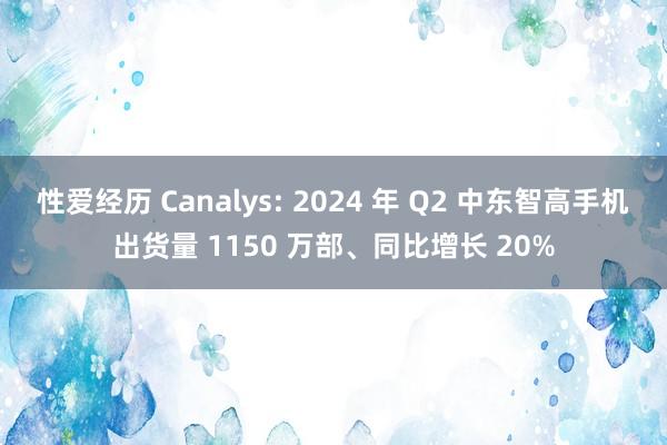 性爱经历 Canalys: 2024 年 Q2 中东智高手机出货量 1150 万部、同比增长 20%