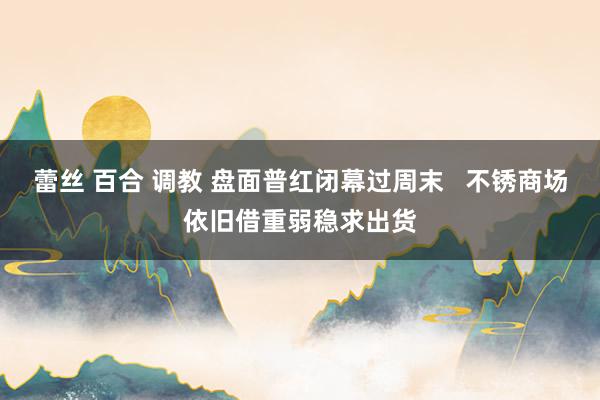 蕾丝 百合 调教 盘面普红闭幕过周末   不锈商场依旧借重弱稳求出货