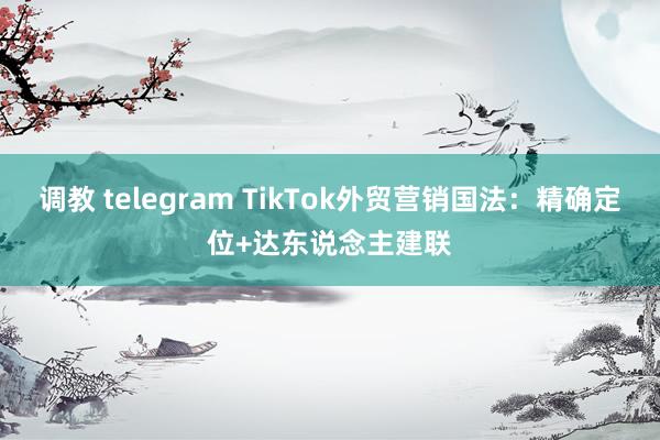 调教 telegram TikTok外贸营销国法：精确定位+达东说念主建联