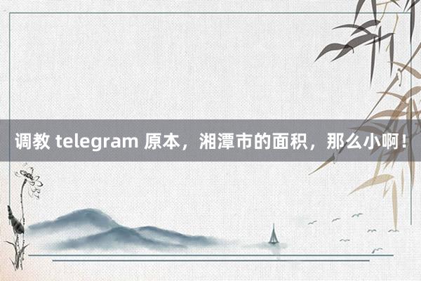 调教 telegram 原本，湘潭市的面积，那么小啊！