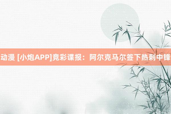 动漫 [小炮APP]竞彩谍报：阿尔克马尔签下热刺中锋