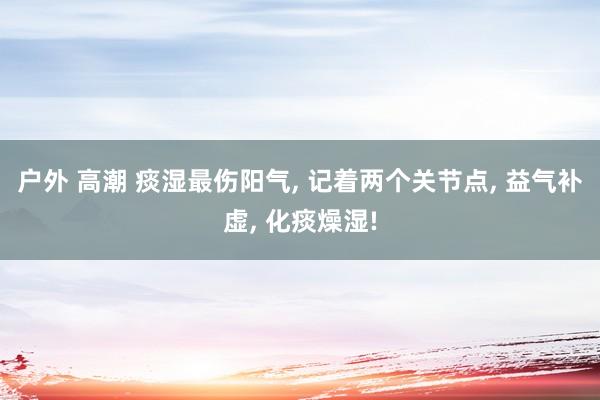 户外 高潮 痰湿最伤阳气， 记着两个关节点， 益气补虚， 化痰燥湿!