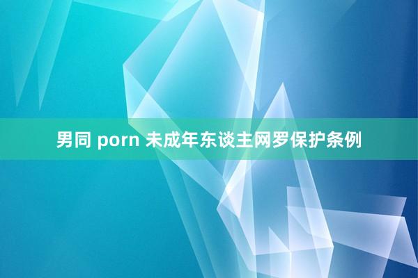 男同 porn 未成年东谈主网罗保护条例