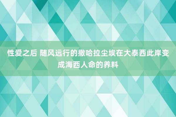 性爱之后 随风远行的撒哈拉尘埃在大泰西此岸变成海西人命的养料