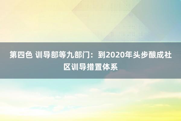 第四色 训导部等九部门：到2020年头步酿成社区训导措置体系